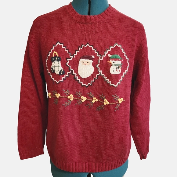 Shenanigans vintage woman Christmas sweater with embroidery size small - Picture 1 of 13